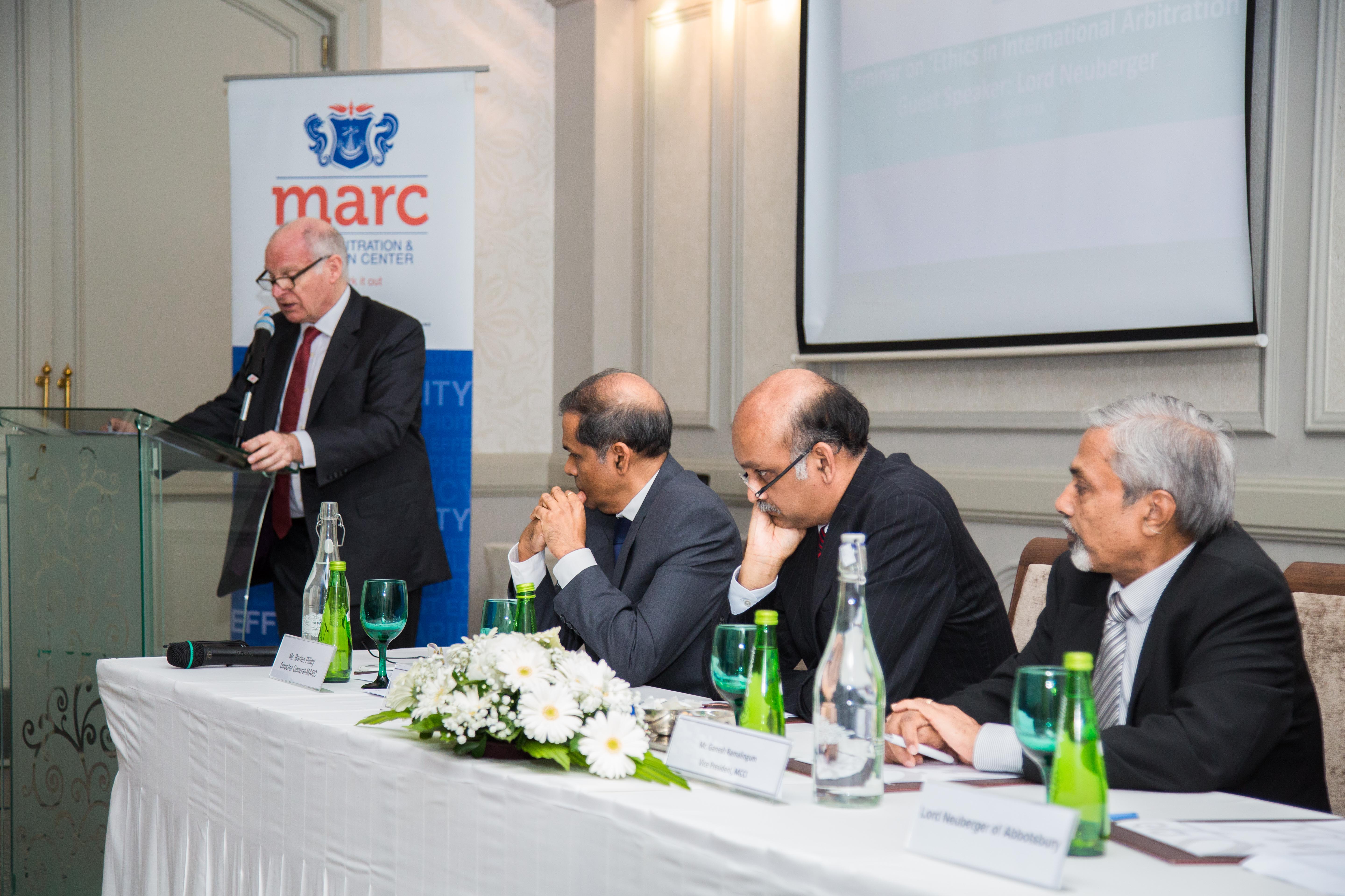 MARC Welcomes Lord Neuberger for a Seminar on 'Ethics in International Arbitration'