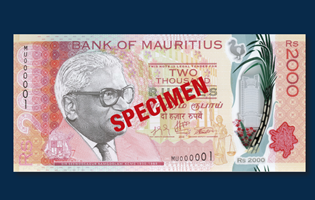 The Bank of Mauritius issues new Rs. 2,000 denomination bank notes