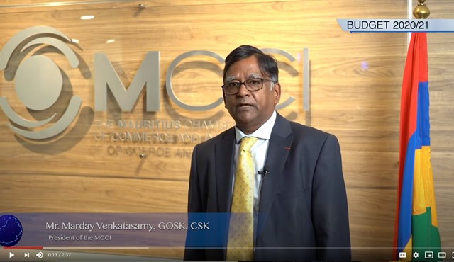 Budget 2020/21: Réaction de Marday Venkatasamy, Président de la MCCI